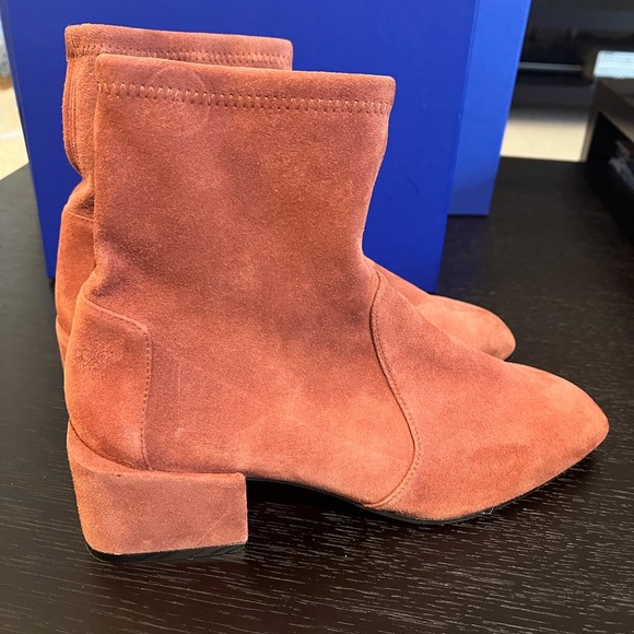 Stuart Weizmann Accordion Suede Sock Bootie - Picture 9 of 9